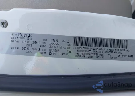 2019 Dodge Grand Caravan Sxt z USA, uszkodzony, nr VIN 2C4RDGCG2KR788639